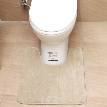 Hukommelse Skum U-Form Toilet Tæppe Vandabsorption Badeværelse Tæppe Soft Foot Pad, Home Decor Flannel Badekar Måtten Skridsikker Piedestal Tæpper
