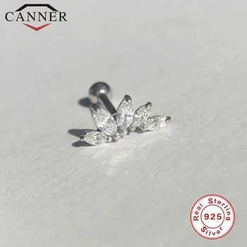 CANNER 1 Par Luksus Crown 925 sterling sølv Stud øreringe til Kvinder Earings øre ben Piercing Øreringe Smykker pendientes
