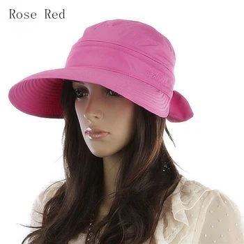 Sommer, Sol Hatte Sløjfeknude Stor Visor Cap Mode koreansk Stil, Farve Matchende UV-Beskyttelse Dame Caps Hestehale Wide Brim Hat