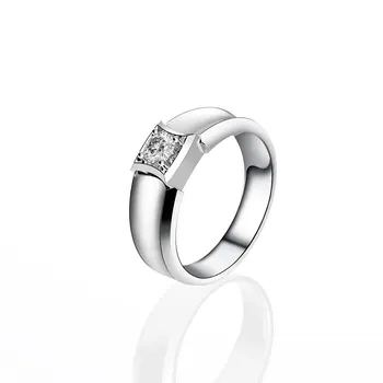 Wong Regn 925 Sterling Sølv Skabt Moissanite Ædelsten Bryllup Engagement Unisex Mænd Kvinder Ring Fine Smykker Engros