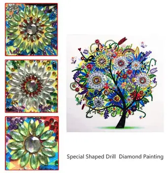 5D DIY diamant broderi fire sæsoner flower tree special form diamant maleri rhinestone krystal diamant Cross Stitch Indretning
