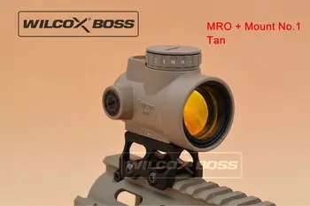 Trijicon MRO-Style Red Dot Holografiske Syn Optik Anvendelsesområde Taktisk Gear Airsoft med 20mm Anvendelsesområde Mount #1 til Jagt Riffel (Tan)