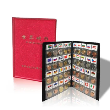 Verden Mønter masse 60 Forskellige nationale flag Album Indsamling oprindelige ægte mønt startpakke