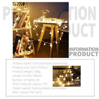 300cm LED String Lys Jul Lille Pære batteridrevne Fe Garland Holiday Tree Bryllup Fest Dekoration Xmas Lys