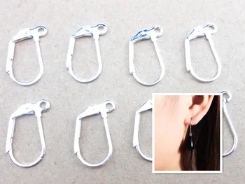 M.100 stk Varmt DIY produktion smykker tilbehør øreringe fundet sølv øreringe tilbehør square øre øre krog spænde hånd øreklips