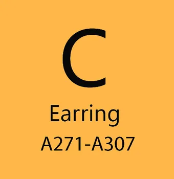 A271-A307 Mærke C Klassiske legering øreringe med guld-belagte label og zircon mikro-indlagt pin Europæiske og Amerikanske mode