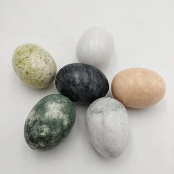 35x45mm natursten, Marmor 6 Farve Søde Æg Håndværk Stone Massage Finger Motion DIY For Børn