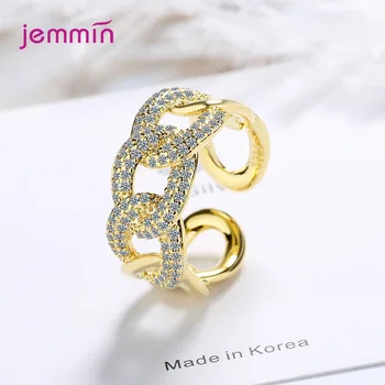 Hule Ud Kæde Åbne Justerbar Finger Ring for Kvinder Mode 925 Sterling Sølv Enkelt Ring Fine Smykker 2021 Ny