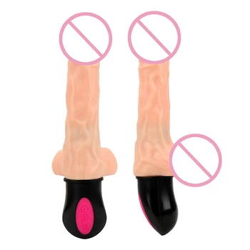 OLO Varme Realistisk Dildo Bøjelig Vibrator 12-Tilstand Skeden Massageapparat sexlegetøj til Kvinde Kvinde Onani Blød Silikone