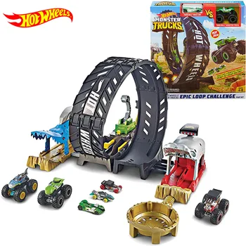 Oprindelige Hot Wheels Vilde Konkurrence, Monster Trucks Bil Toy Episke Loop Udfordring Kraniet Hotwheels Kids Legetøj til Drenge Gigantiske Haj