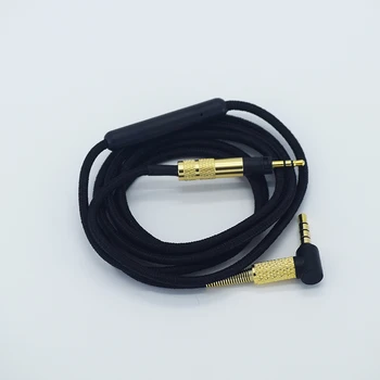 Renensin DIY fra 3,5 Til 2,5 Sølv Forgyldt kabel Headset Opgradering Linje For MOMENTUM MOMENTUM 2.0 PÅ ØRET Væver Hovedtelefon kabel Med Mic
