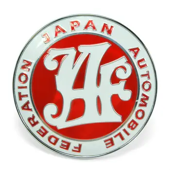 Red JAF Logo Japan Automobile Federation JDM Bil Grille Emblemer Badge