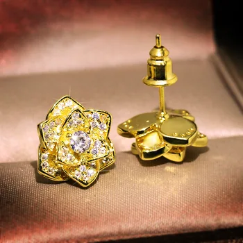 Naturligt Sølv 925 Smykker 1.5 karat Diamant-Øreringe til Kvinder Gemstone 14K Guld Bizuteria Bijoux Femme Orecchini Stud Øreringe