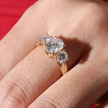 1.5 ct-5*7 mm Oval Cut Strålende Moissanite Ring i 14K Guld Kvindelige Engagement Ring Vintage Halo-Ring For Kvinder Fine Smykker