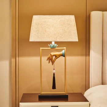 Kinesisk Klassisk LED sengelampe, Soveværelse bordlampe Moderne Retro Undersøgelse Indretning Bord Lys Zen Kontor Undersøgelse Skrivebord lamper