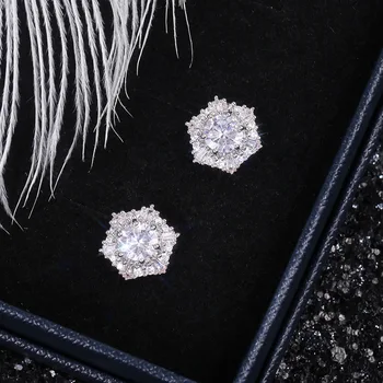 2021 nye trendy Seks hjørner 925 sterling sølv kvinder øreringe Valentine ' s Day gave smykker bulk sælge E5493