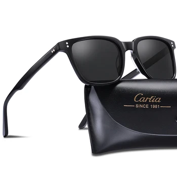 Carfia Mænds Polariseret Vintage Solbriller Firkantede Briller Mode Retro solbriller Brand Designer Køre UV Beskyttelse