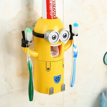 Automatisk Tandpasta Dispenser Sød Tandpasta Squeezers Vægmonteret Tandbørsteholder For Kids Badeværelse Tilbehør Sæt