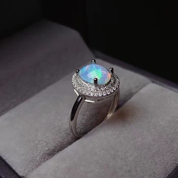 CoLife Smykker Er Ægte Opal Ring til Kontoret Kvinde 6*8mm Naturlige Opal Sølv Ring 925 Sølv Opal Smykker til Daglig Slid