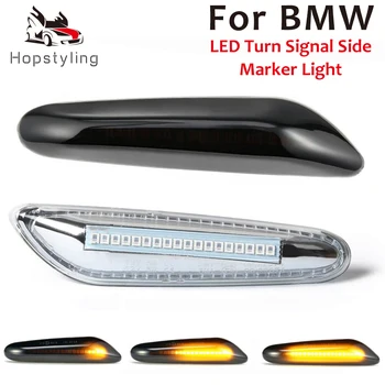 2x Sekventiel Blinkende LED-blinklys sidemarkeringslys Lys for BMWX3 E83 X1 E84 X5 X53 E60 E61 E46 E81 E82 E90 E92 E87 E88 E91