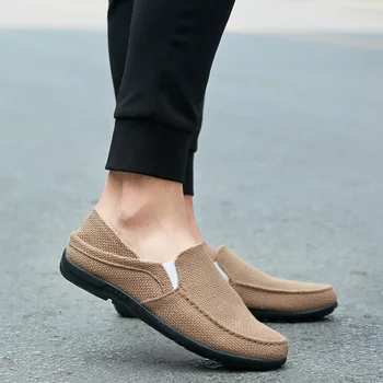 Herre Sko Casual Mandlige Åndbar Hamp Sko Mænd Kinesisk Mode 2019 Bløde Slip på Espadriller for Mænd Loafers Shoes De Hombre