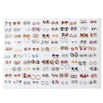100 Par Forskellige Stilarter Mini Plast Allergivenlige Stud Øreringe Masse for Børn A2UA