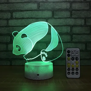 Søde Panda Ub Nightlight Kreative Farverige Akryl Håndværk, Engros-Led Nat Lys børneværelset dekoration 3D Børn Lampe