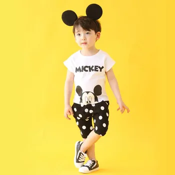 Disney Baby Piger Tøj Minnie Sæt Mickey Drenge Tøj Sommeren Ny Mode Butik Aktiv Unisex Tøj Til Piger Tegnefilm Tøj