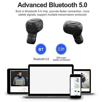 Den trådløse Bluetooth-headset Y80 TWS Bluetooth-5.0 Trådløse 6D Stereo støjreduktion Hovedtelefoner til Phones støjreduktion