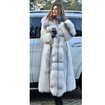 Lugentolo Faux Fur Frakke Kvinder Winterf Mode Varm X-Lang Tid Plus Size Frakker Solid Hætte Løs Åben Sy Tøj