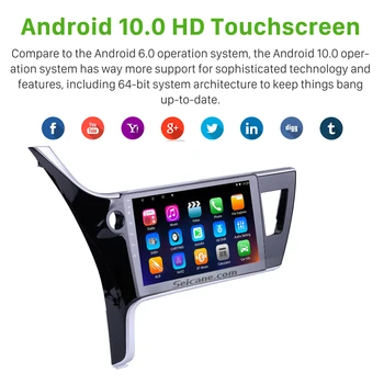 Seicane 10. Android-10.0 Bil Radio GPS-Navigation System Multimedie-Afspiller til Toyota Corolla (VENSTRESTYREDE)Touchscreen, Bluetooth