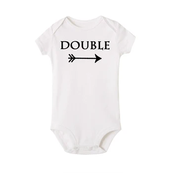 Dobbelt og Problemer med Tvillinger Baby Tøj Piger, Drenge Tøj Bodysuit Bomuld kortærmet Buksedragt Twin Baby Tøj Unisex Onesie