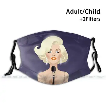 Den Kjole! 3d Print Genanvendelige Munden Maske Vaskbart Filter Anti Støv ansigtsmaske Marilyn Monroe tillykke med Fødselsdagen Hr. Formand