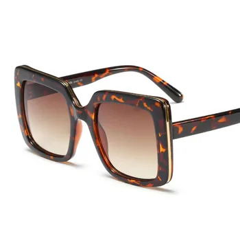 HBK Square Solbriller Overdimensioneret Stor Ramme Vintage Kvinder Brand Designer Luksus 2018 Nye Mode Trendy Populære solbriller UV400