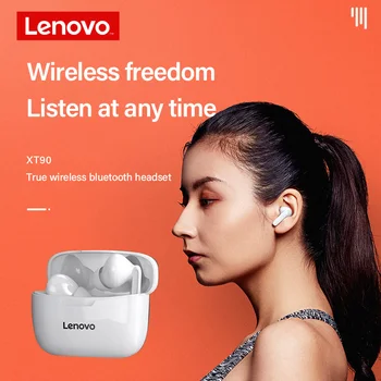 Originale Lenovo XT90 TWS Trådløse Hovedtelefoner HD Opkald Bluetooth-5.0 IP54 Vandtæt ACC Audio Dekodning Type-C Til Android/IOS
