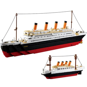 Nye By RMS Titanic Båd Skib Indstiller Model byggesten DIY Hobby Pædagogiske 3D Mursten Børn, Legetøj til Børn, Gaver