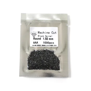 Hot salg 1mm-3mm sort spinel sort nano sorte cz sten