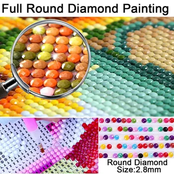 DIY-5D Diamant Maleri Dog Diamant Broderi Dyr Mosaik Fuld Runde Bor Cross Stitch Kits Rhinestones Håndlavet Gave Decor