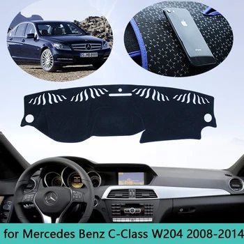 Til Mercedes Benz C-Klasse W204 C-Klasse C180 C200 C220 C250 C300 Dashboard Måtte Dække Parasol Dashmat Tæppe Bil Tilbehør