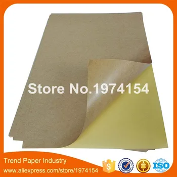 500 ark brun selvklæbende A4 blank kraft label-klistermærke papir til laser eller inkjet printer