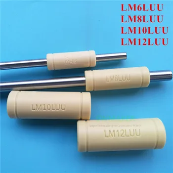 4stk LM6LUU LM8LUU Solid Polymer LM10LUU LM12LUU Lineær Leje Bøsning ID 6/8/10/12mm for Prusa DIY CNC-Motion