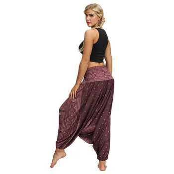Yoga Bukser til yoga Kvinder Afslappet Sommer Løs Yoga Bukser med Høj Talje Harem Bukser med Baggy Afghani Genie Indiske Aladdin Varme