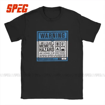 SCP 426 Mænd er T-Shirts advarselsskilt Sjove Tees Korte Ærmer Rund Hals T-Shirts Bomuld Nye Ankomst Toppe