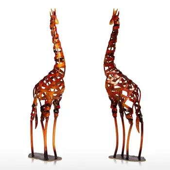 TOOARTS Miljø-venligt Metal Skulptur Strygejern Flettet Giraf Model Hjem Plads Dekorative Artikler Kunsthåndværk God Gave