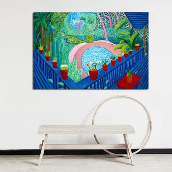 David Hockney, Home Decor Lærred, Træ, Blomster, Billeder Væg Kunst Malerier Udskriver Moderne Modulære Plakat Stue Uden Ramme
