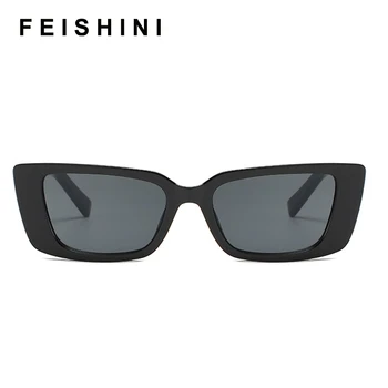 Feishini 2021 Stjernede Indgået Smalle Solbriller Kvinder UV-Beskyttelse Trendy Damer Lille Mode Solen Glassees Mærke Vintage