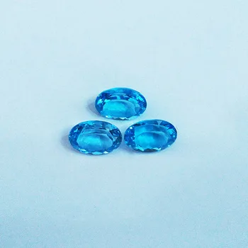 FFGems Naturlige Schweiziske blå Topas Aquamarine Løs Smykkesten Oval cut Diy Til Sølv Guld Ring Montering Fine Smykker til kvinder