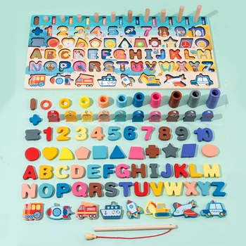 Montessori Træ-Læring Legetøj Baby Pædagogisk Sensoriske Børn yrelsen Matematik Fiskeri Optælling Af Digital Trafik Form Gave Toy