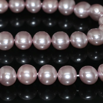 Ca oval naturlige lilla shell pearl 13*15mm fine smykker resultater, fit armbånd, halskæde kvinder glat løse perler 15inch B2270