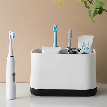Multi-funktion Badeværelse opbevaringsboks tandbørsteholder Intimbarbering Makeup Børste Elektrisk Tandbørste Tandpasta Indehaveren Arrangør Sag
